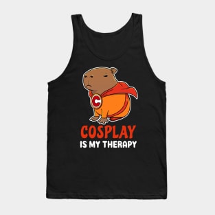 Cosplay is my therapy cartoon Capybara Superhero Tank Top